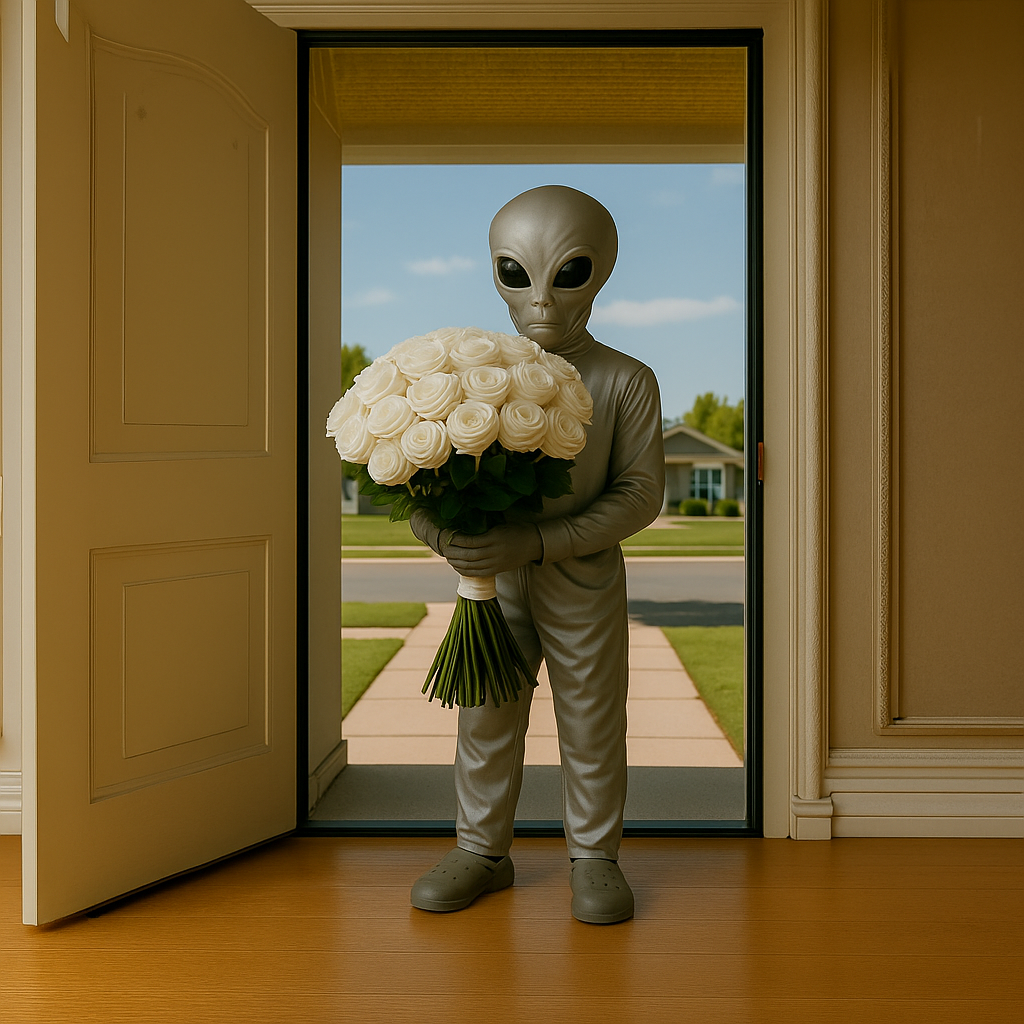 Alien with White Roses